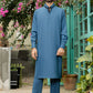 Textured Lapis Blue Kameez Shalwar