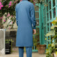 Textured Lapis Blue Kameez Shalwar