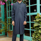 Self Textured Russian Grey Kameez Shalwar