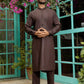 Self Textured Choco Brown Kameez Shalwar