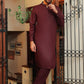 Mehroon Textured Kameez Shalwar