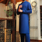 Royal Blue Textured Kameez Shalwar