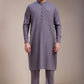 Purple Textured Kameez Shalwar