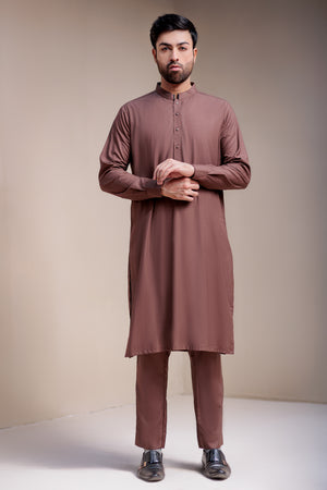 Designer Blended Brown Kameez Shalwar