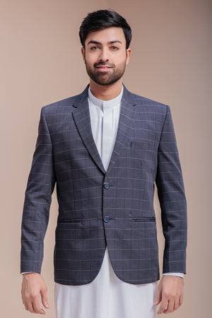 Grey Formal Blazer For Men