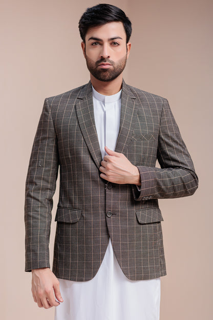 Brown Formal Blazer For Men