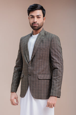 Brown Formal Blazer For Men