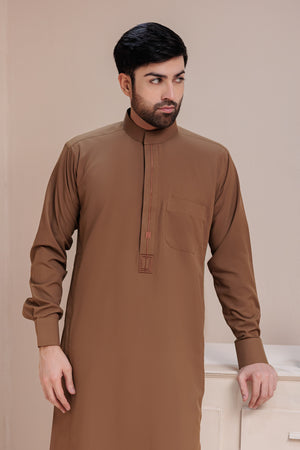 Copper Brown Embroidered Thobe