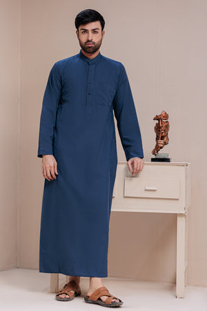 Plain Navy Blue Saudi Thobes