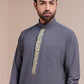 Grey Embroidered Thobe