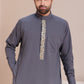 Grey Embroidered Thobe