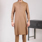 Beige Textured Kameez Shalwar