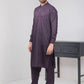 Purple With White Self Kameez Shalwar