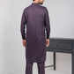 Purple With White Self Kameez Shalwar