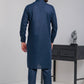 Blue With White Self Kameez Shalwar