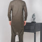 Olive Green With White Self Kameez Shalwar