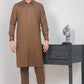 Copper Brown With White Self Kameez Shalwar