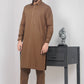 Copper Brown With White Self Kameez Shalwar