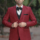 RED WITH BLACK LUXURY 3-PIECE SUIT FOR MEN'S