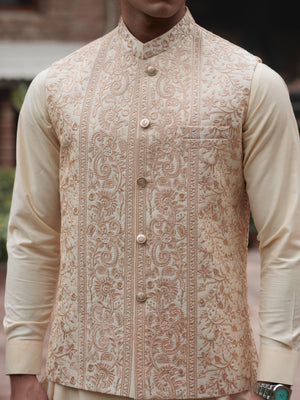 CREAM EMBROIDERED WAISTCOAT