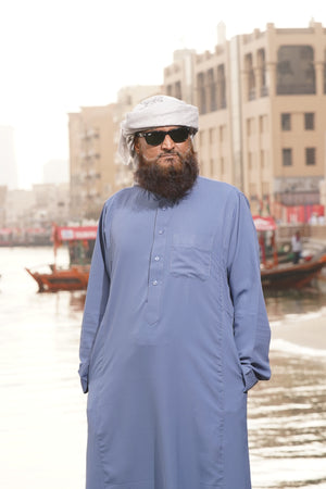 Plain Light Blue Saudi Thobes