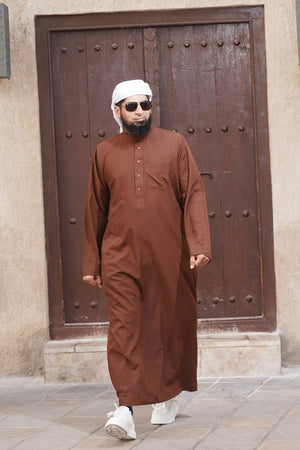 Plain Light Brown Saudi Thobes