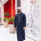 Navy Blue Embroidered Emirati Thobe