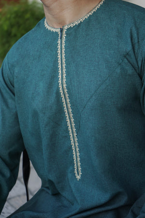 Green Embroidered Emirati Thobe