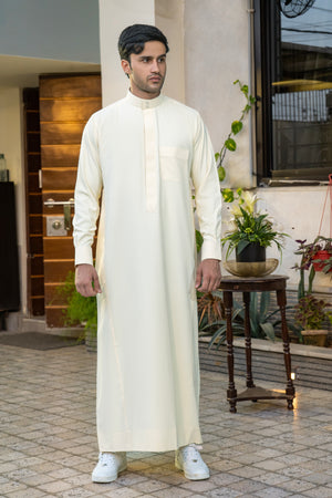 Plain Off White Saudi Thobes