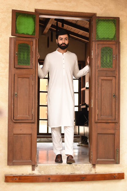 OFF-WHITE-KAMEEZ SHALWAR