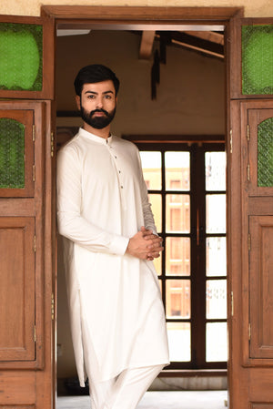 OFF-WHITE-KAMEEZ SHALWAR