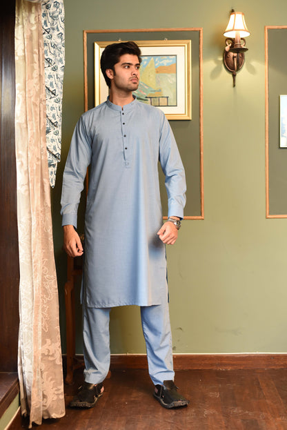 ICE BLUE-KAMEEZ SHALWAR