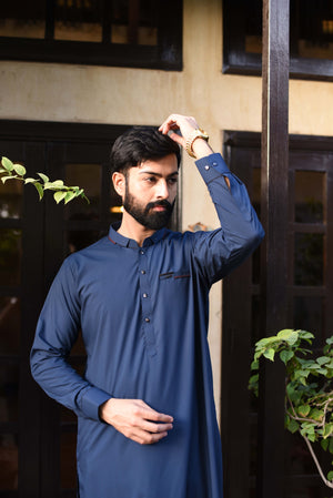 NAVY BLUE-KAMEEZ SHALWAR