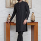 Black Blended Embroidered Kurta Pajama