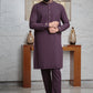 Burgondy Blended Embroidered Kurta Pajama