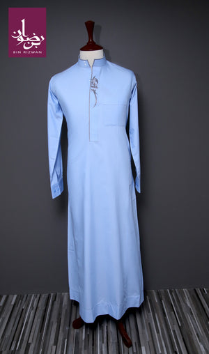 Sky Blue Embroidered Thobe