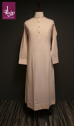 Light Beige Plain Saudi Thobe