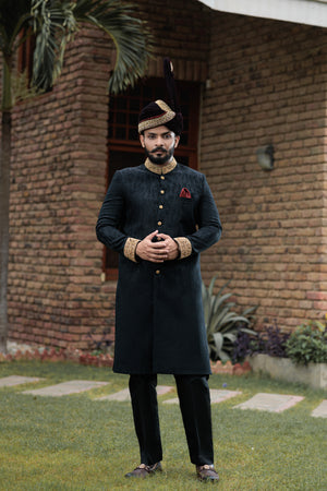 JACKARD COLLAR SLEEVES H.WORK SHERWANI