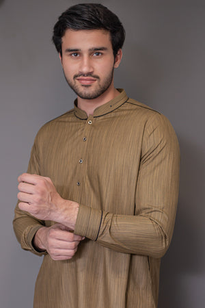 Textured Copper Wash N Wear Kurta