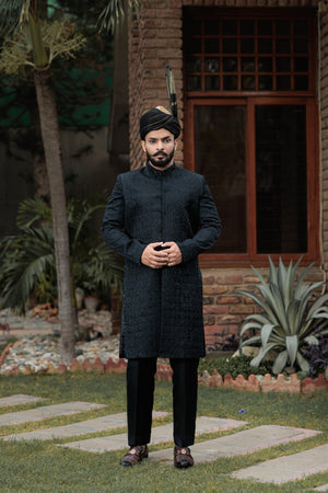 JACKARD CUT DANA EMBRIODED SHERWANI