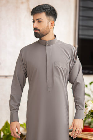 Plain Light Grey Saudi Thobes