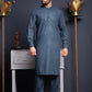 Russian Blue Textured Kameez Shalwar