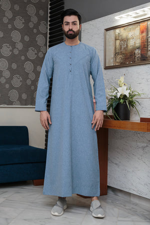 Sky Blue Textured Emarati Thobe