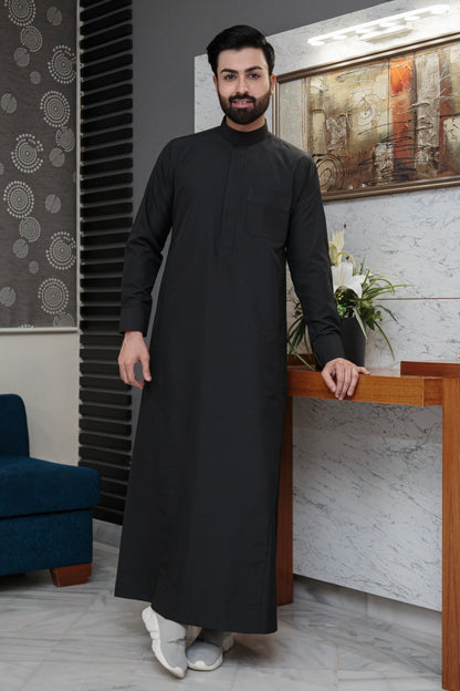 Plain Black Saudi Thobes