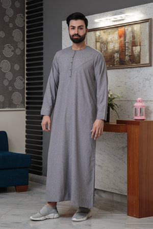 Light Grey Textured Emarati Thobe