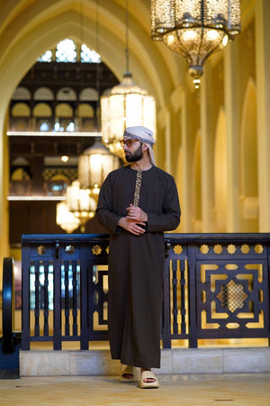 Black Embroidered Emirati Thobe